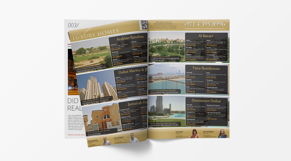 Newspaper print ad for Dubai Luxury Homes