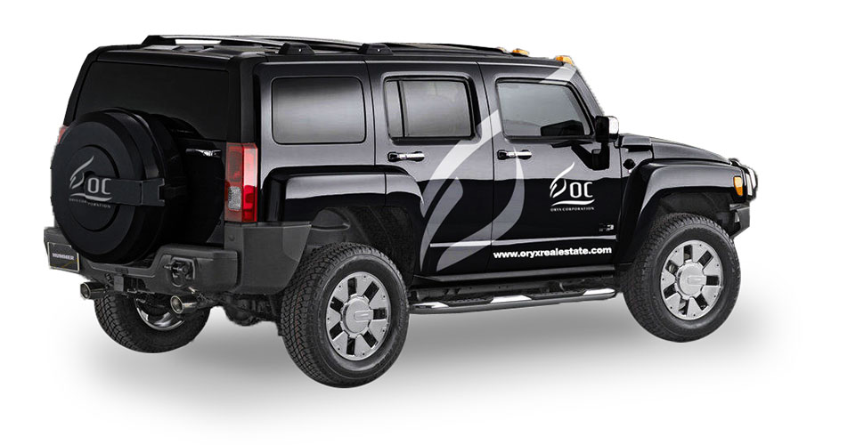 Oryx Real Estate branded Hummers